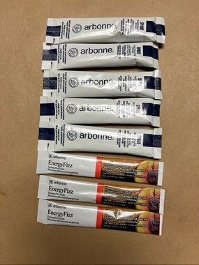 Arbonne 5 Sport Electrolyte Sticks Tropical Berry & 3 Mango Peach EnergyFizz